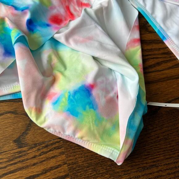 New Hobie Kids Girl's Tide Flounce Strappy Two-Piece Bikini Tie Dye 16 - Picture 2 of 8